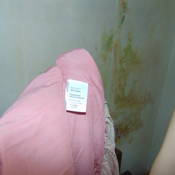 Sanderson of London X Paige Silk Palazzo Midi Wrap Dress Lipstick Pink Large L - Picture 10 of 14